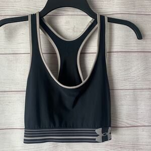 Under Armour Black and Gray Heat Gear Sports Bra Racerback